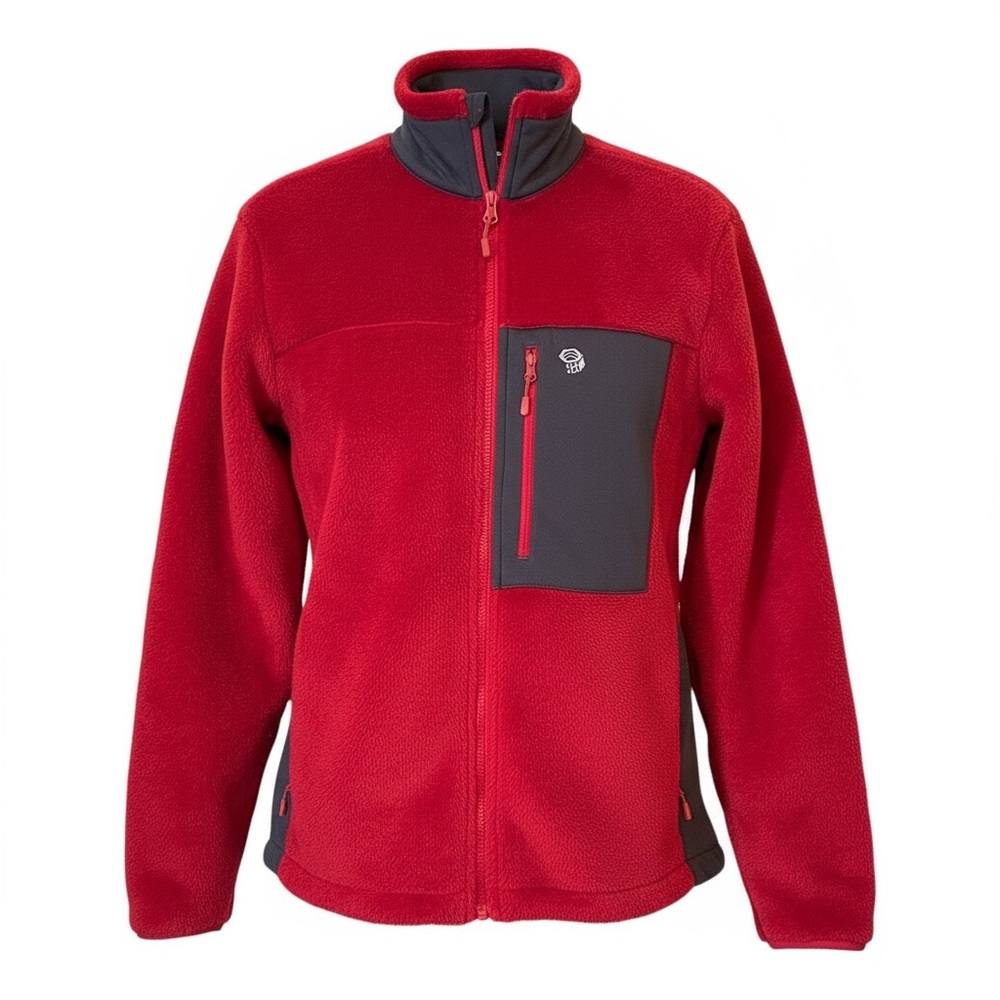 Mountain HARDWEAR Men’s Fleece Jacket Large Red Full Zip With Polartec